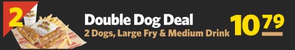 #2 Double Dog Deal 2 Dogs, Large Fry & Medium Drink